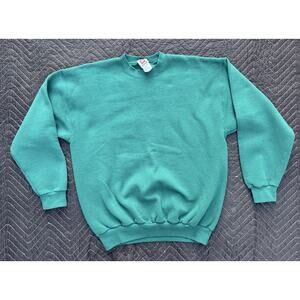 Franklin Sports Vintage 90s Seaweed Green Blank Sweatshirt‎ Men's Size Large